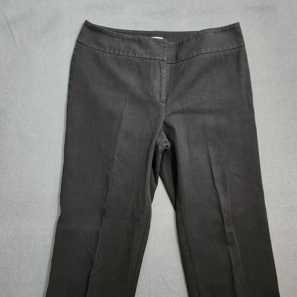 Chico's Pants Women 1 US 8 Black Mid Rise Straight Leg Chino